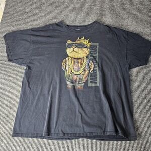 DOM Shirt Mens 3XL Black Big Paw Paw Cat Graphic Tee Hip Hop Funny Parody Rap
